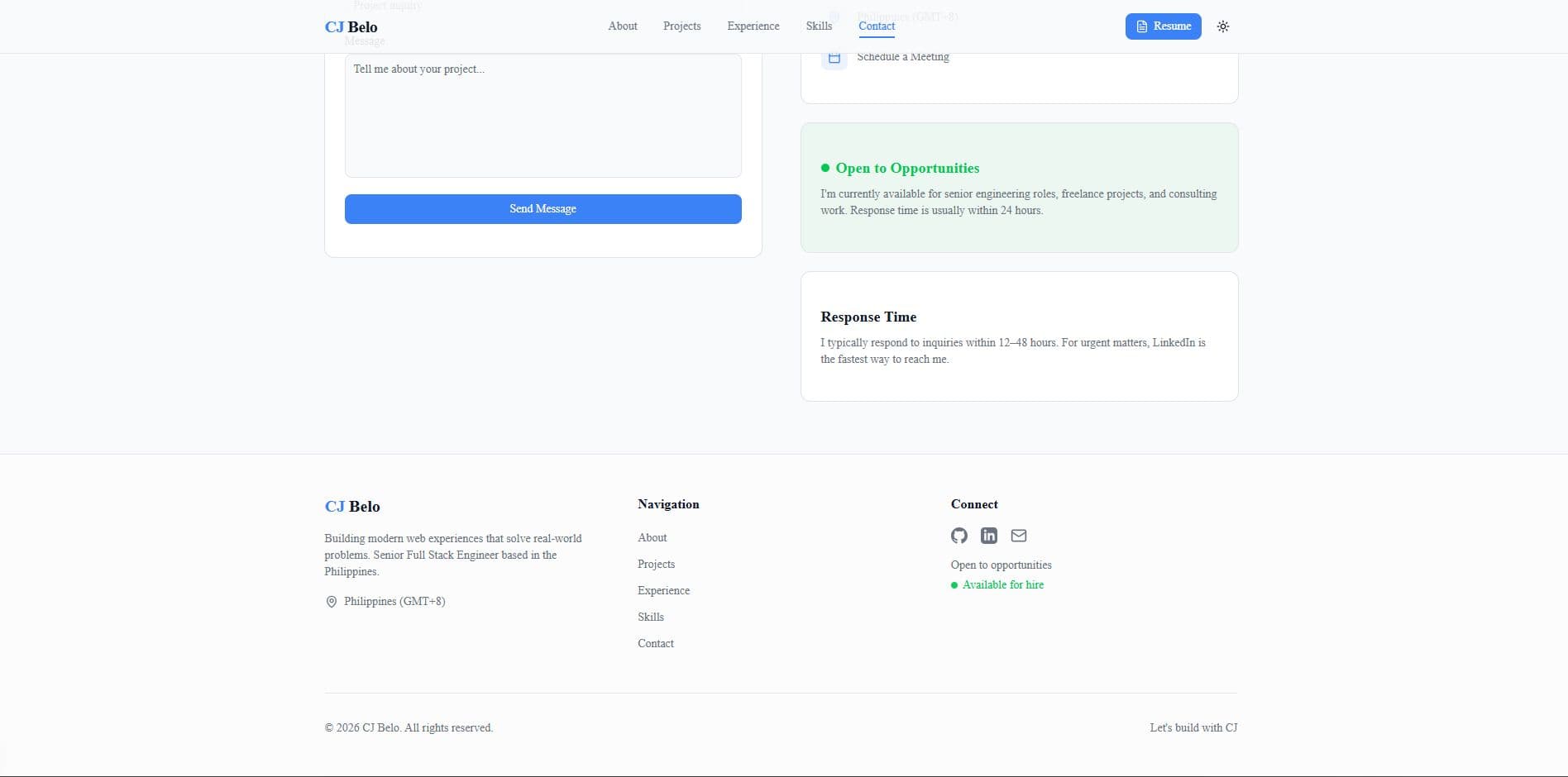 Personal Portfolio Website screenshot