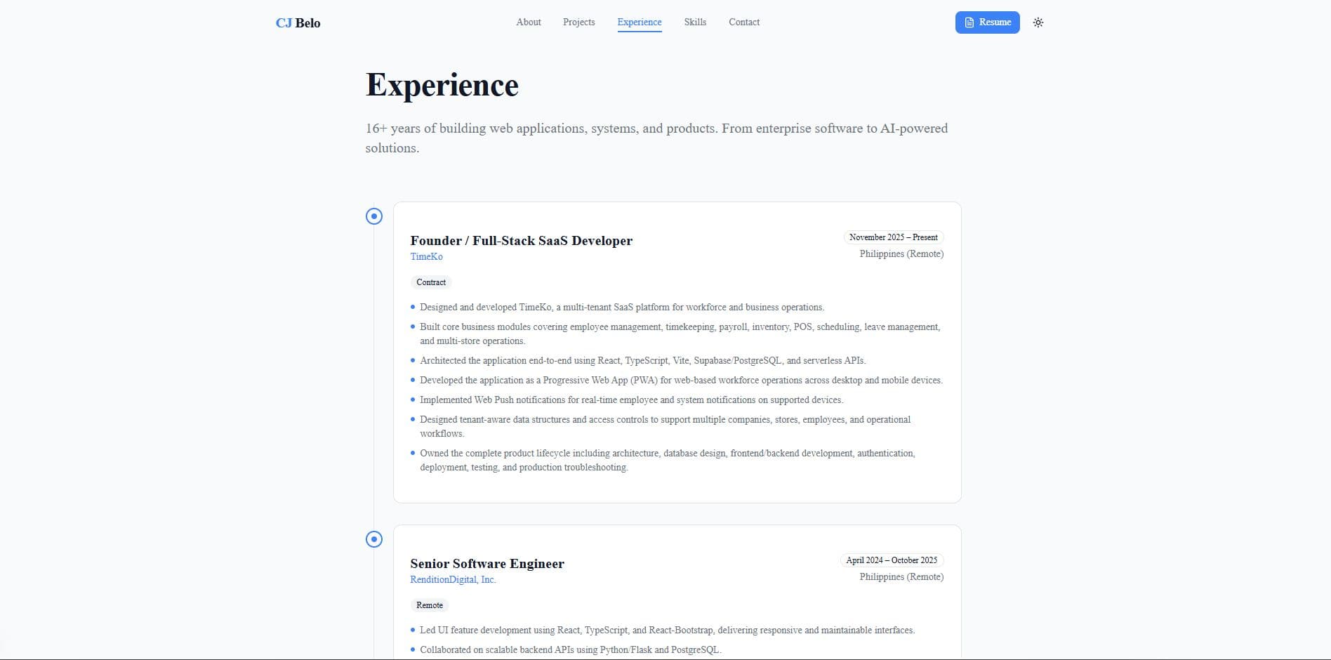 Personal Portfolio Website screenshot