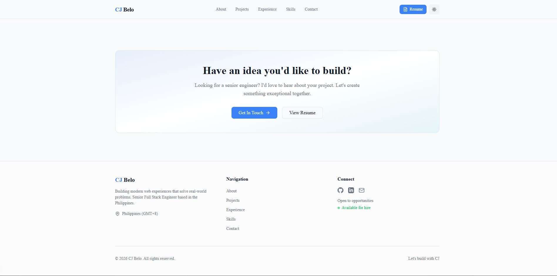 Personal Portfolio Website screenshot